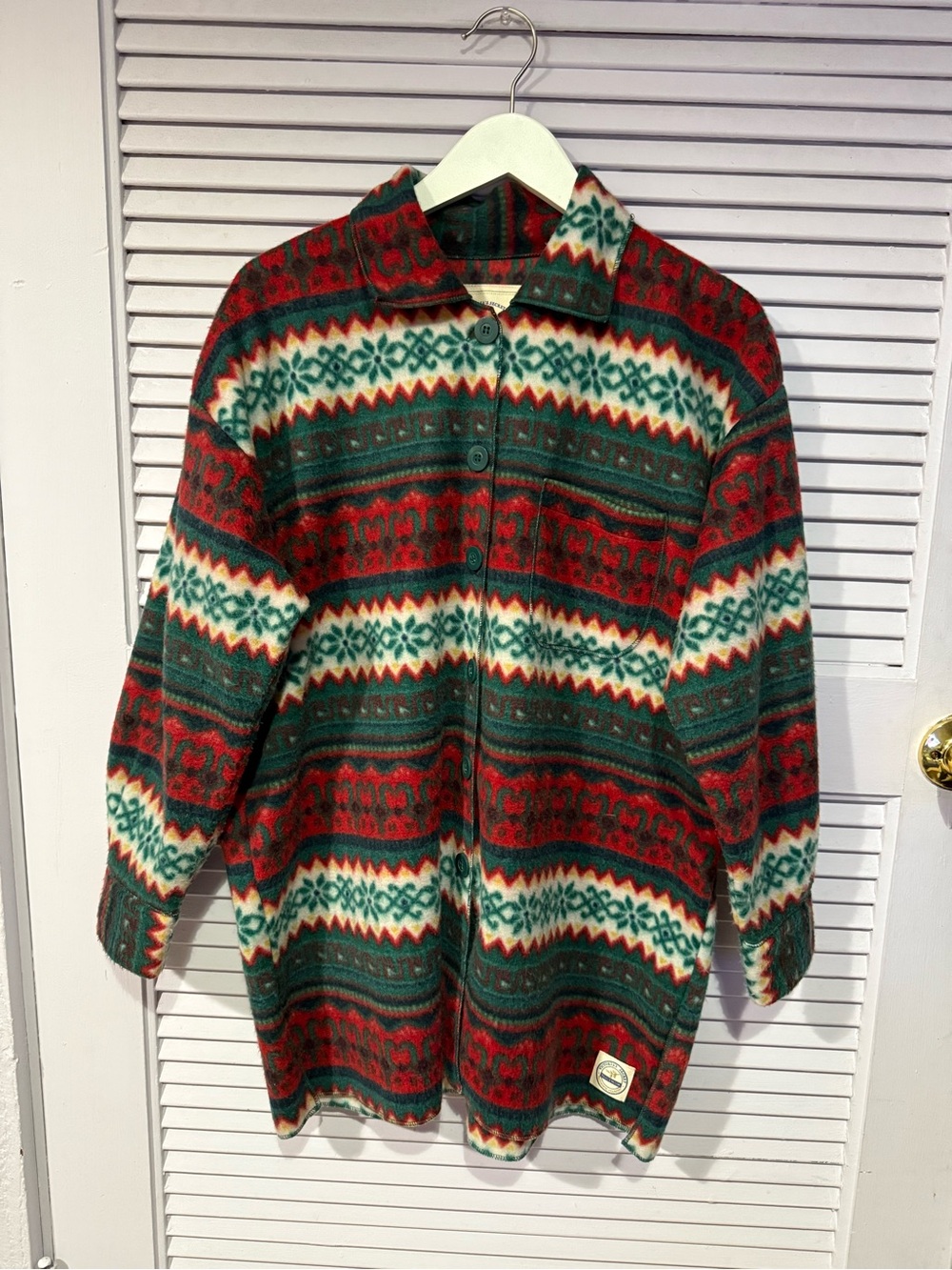 Victoria's Secret Vintage Fleece Cardigan Fair Isle Oversized Size : Small